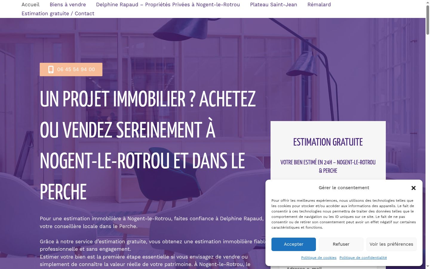 Screenshot del banner di consenso mostrato prima di qualsiasi interazione