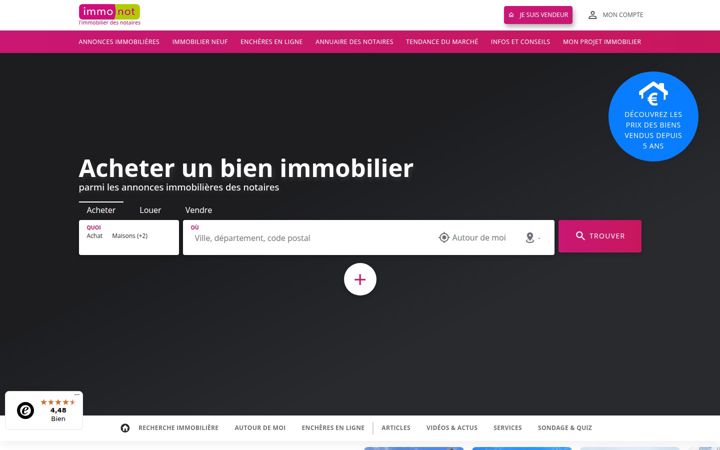 Screenshot of immonot.com