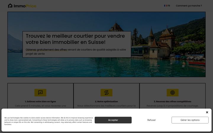 Screenshot of immoprice.ch