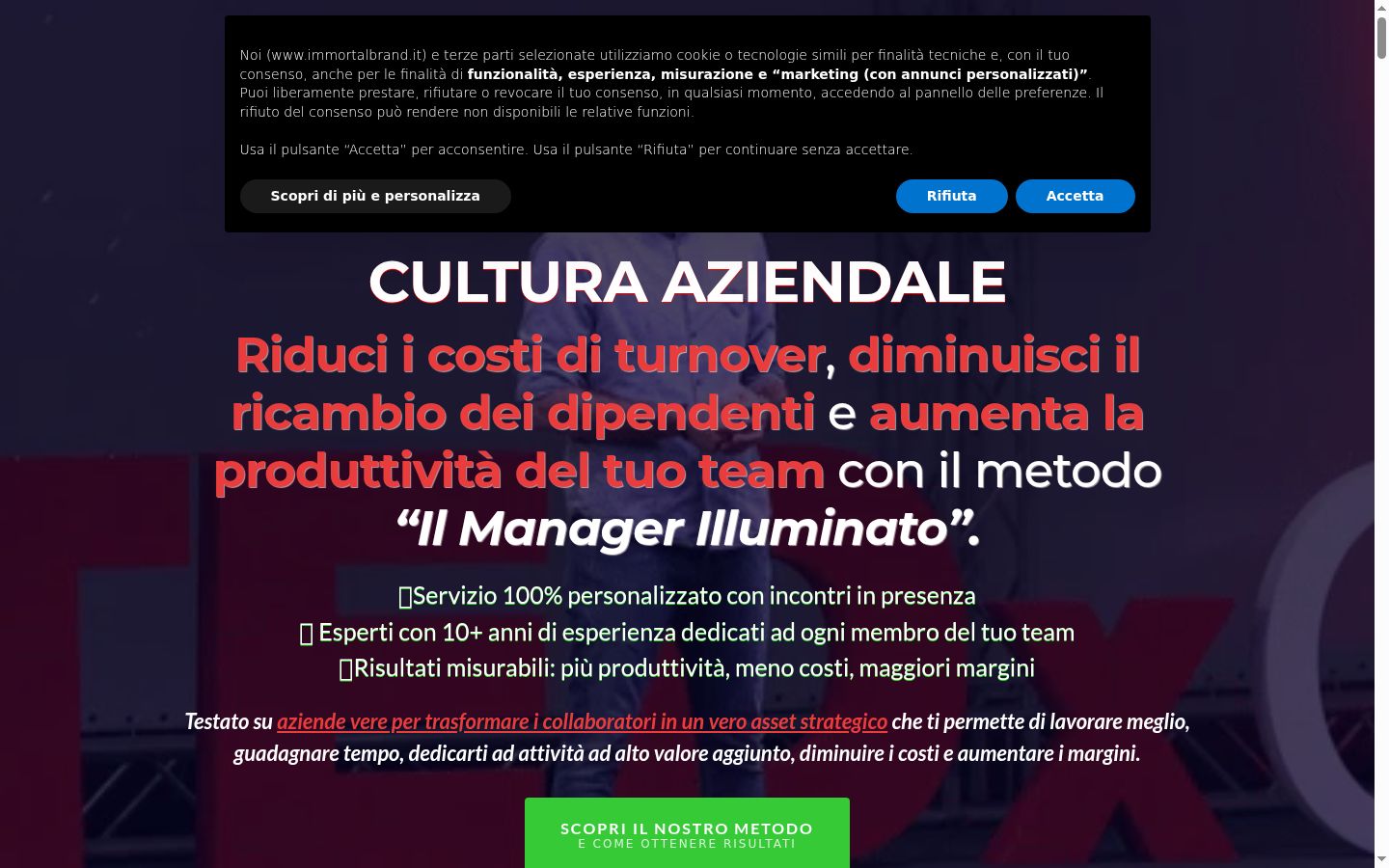 Screenshot of the consent banner shown before any interaction