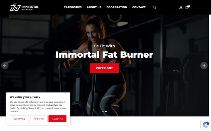 Screenshot of immortalnutrition.eu