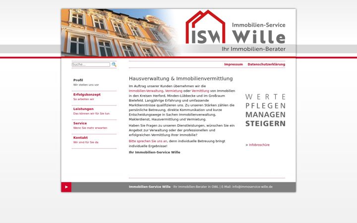 Screenshot of immoservice-wille.de
