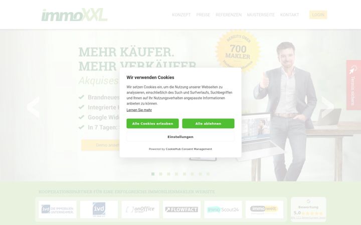 Screenshot of immoxxl.de
