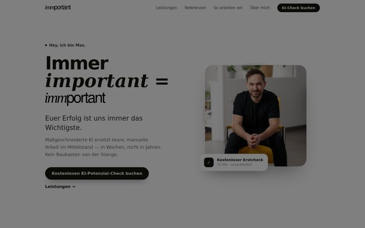 Screenshot of immportant.com