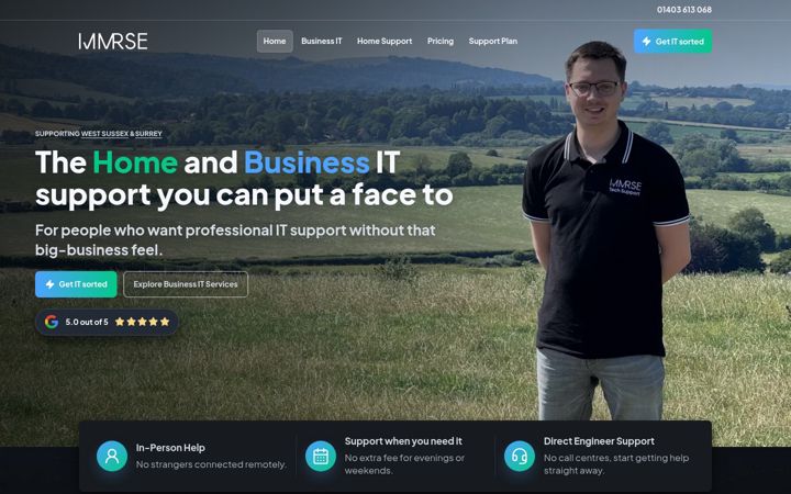 Screenshot of immrse.co.uk