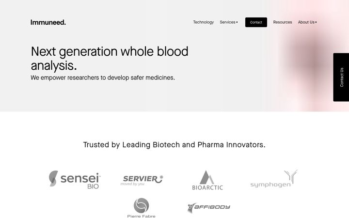 Screenshot of immuneed.com