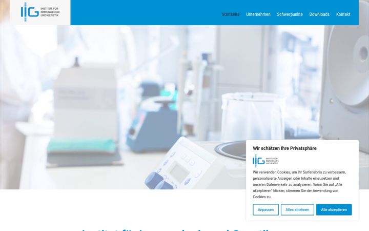 Screenshot of immungenetik-kl.de