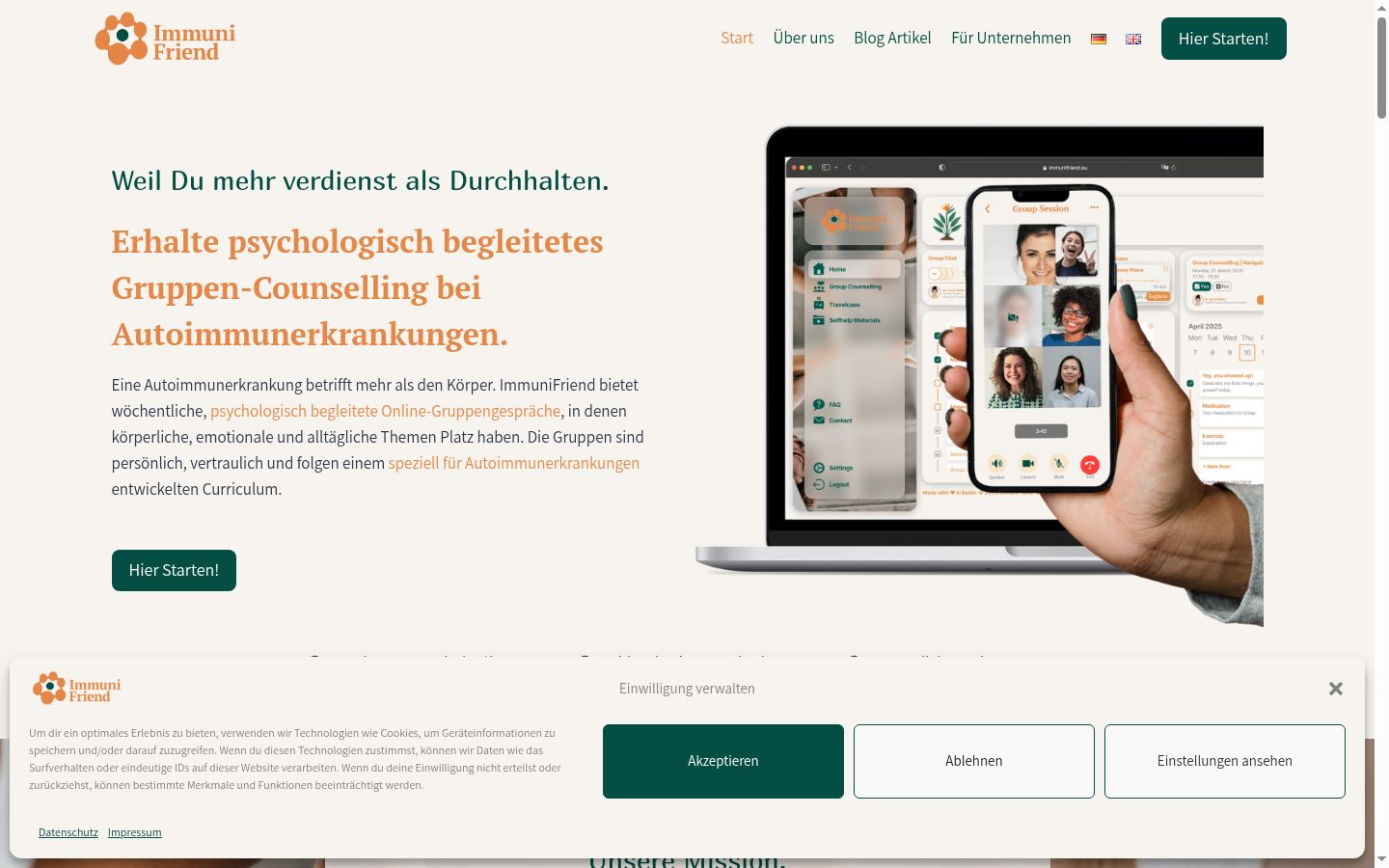 Screenshot tal-banner tal-kunsens muri qabel kwalunkwe interazzjoni