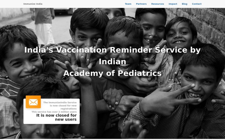 Skærmbillede af immunizeindia.org