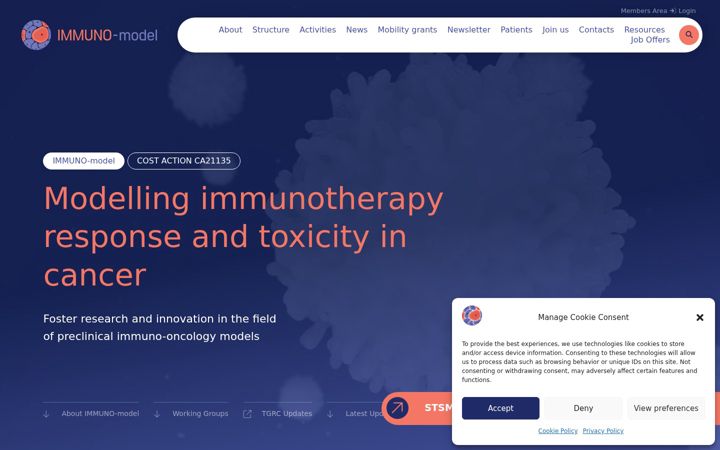 Screenshot of immuno-model.eu