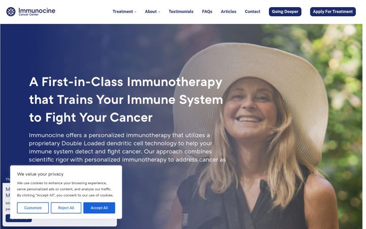 Screenshot of immunocine.com