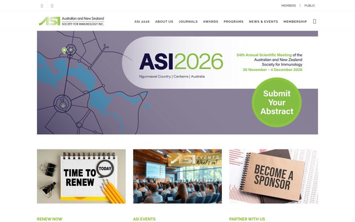 Screenshot of immunology.org.au