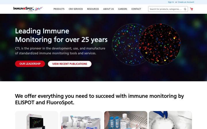 Screenshot of immunospot.com