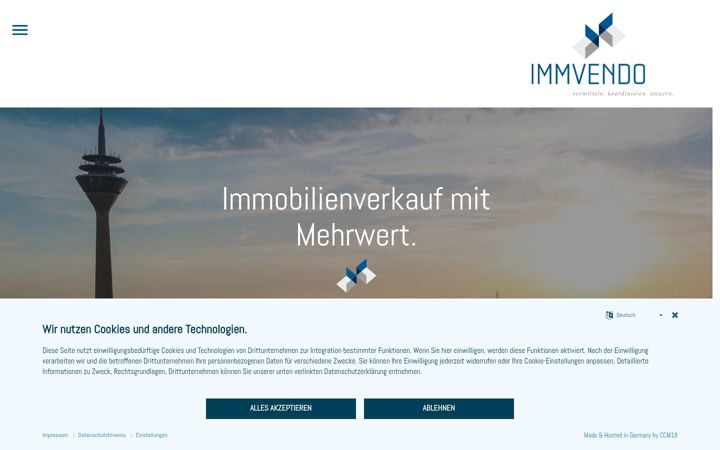 Screenshot of immvendo.de