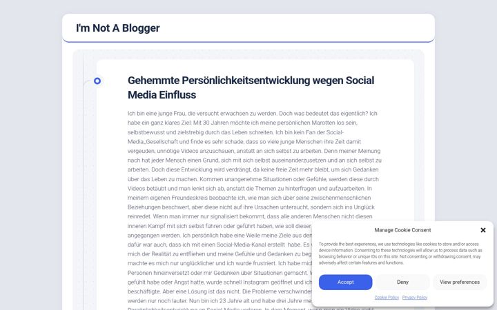 Screenshot of imnotablogger.com