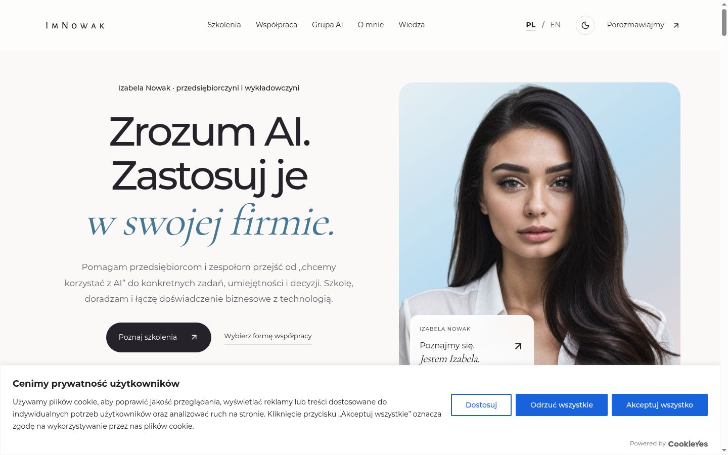 Snímka obrazovky banera súhlasu zobrazeného pred akoukoľvek interakciou