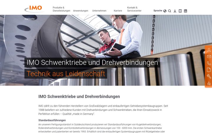 Screenshot of imo.de