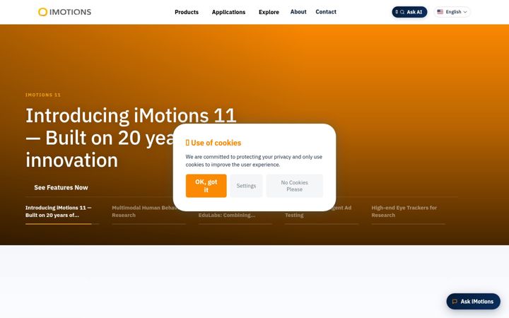 Screenshot of imotions.com