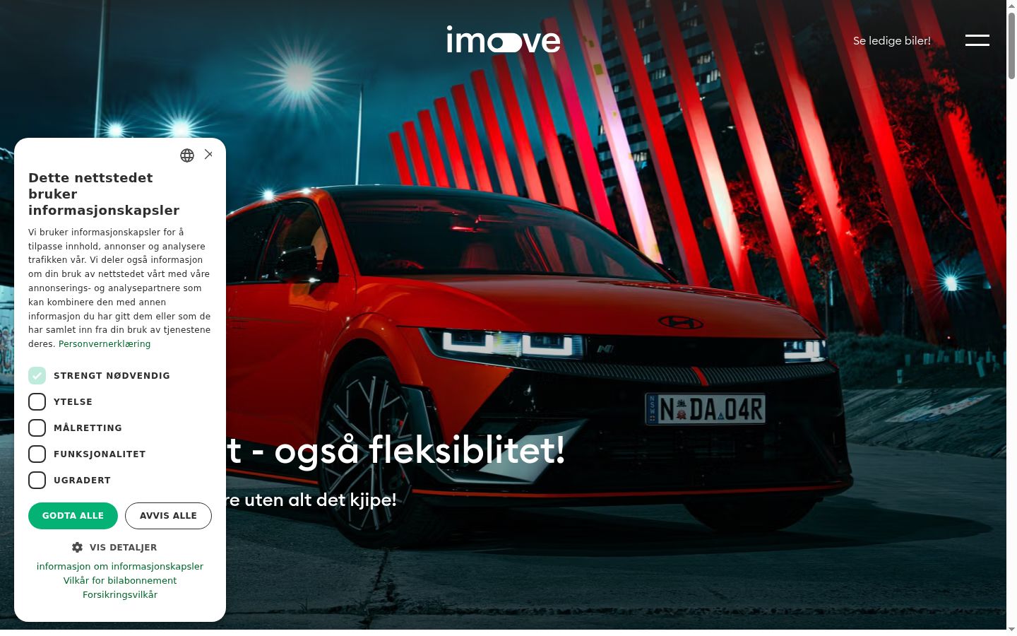 Snímek obrazovky baneru souhlasu zobrazeného před jakoukoli interakcí