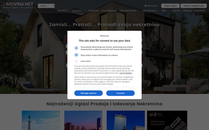 Screenshot of imovina.net