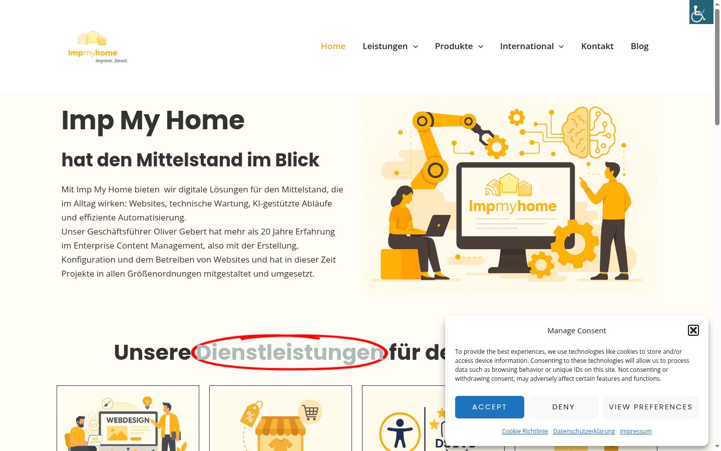 Screenshot del banner di consenso mostrato prima di qualsiasi interazione