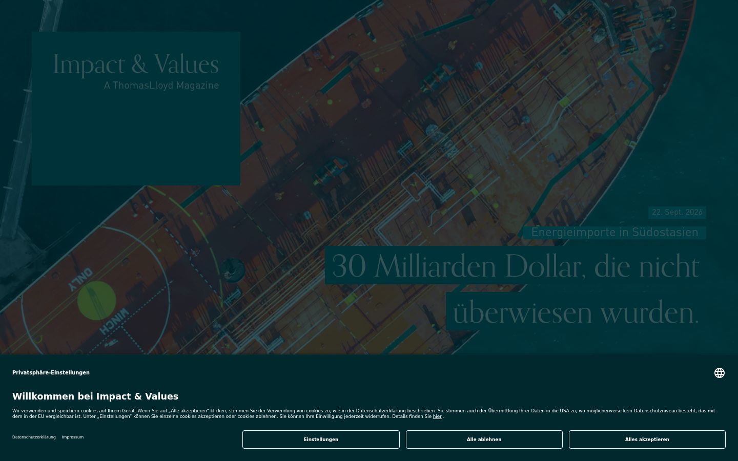 Screenshot del banner di consenso mostrato prima di qualsiasi interazione