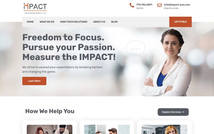 Screenshot of impact-peo.com
