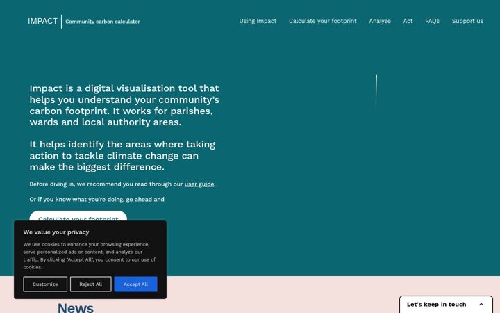 Screenshot of impact-tool.org.uk
