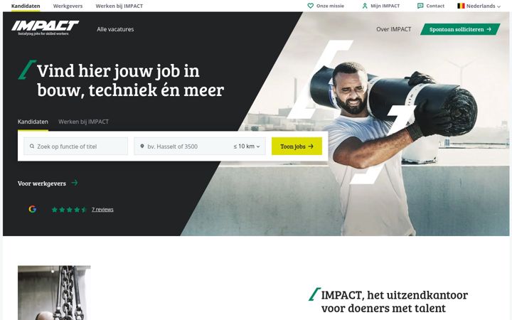 Screenshot of impact.be