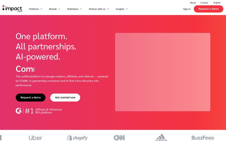 Screenshot stránky impact.com