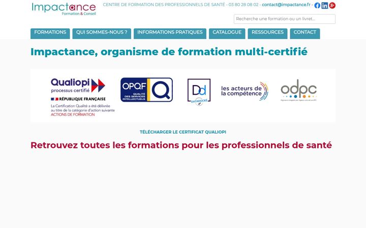Screenshot of impactance.fr