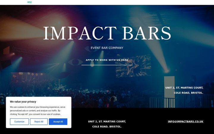 Screenshot of impactbars.co.uk