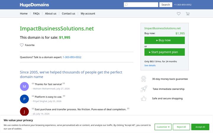 Screenshot of impactbusinesssolutions.net