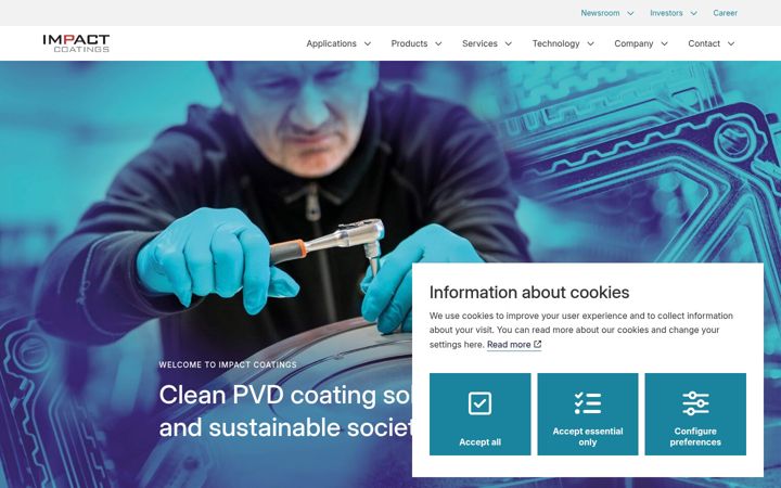 Screenshot of impactcoatings.com