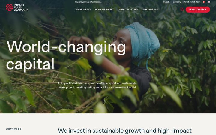 Screenshot of impactfund.dk