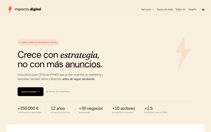 Screenshot of impactodigital.eu