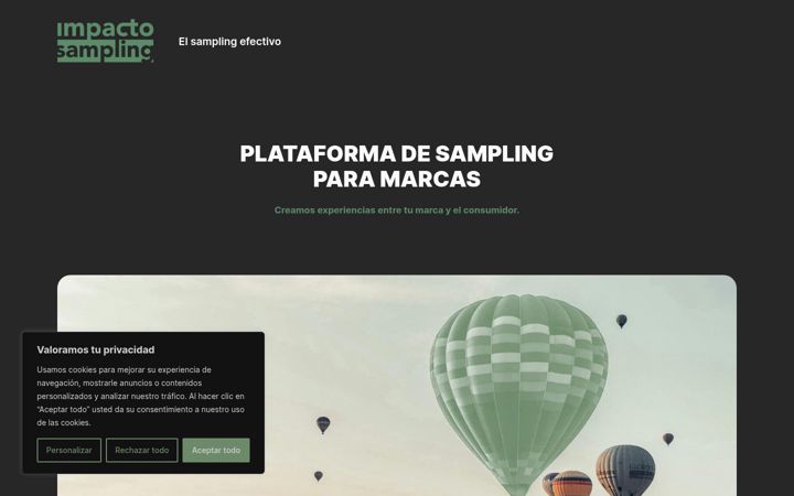 Screenshot of impactosampling.com