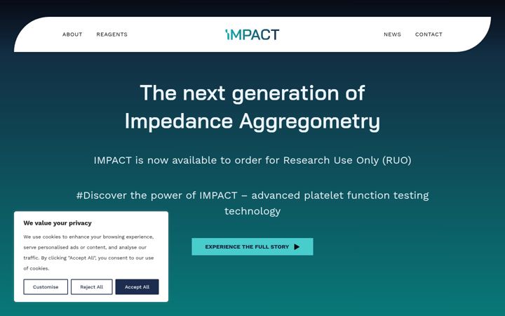 Screenshot of impactplatelet.com