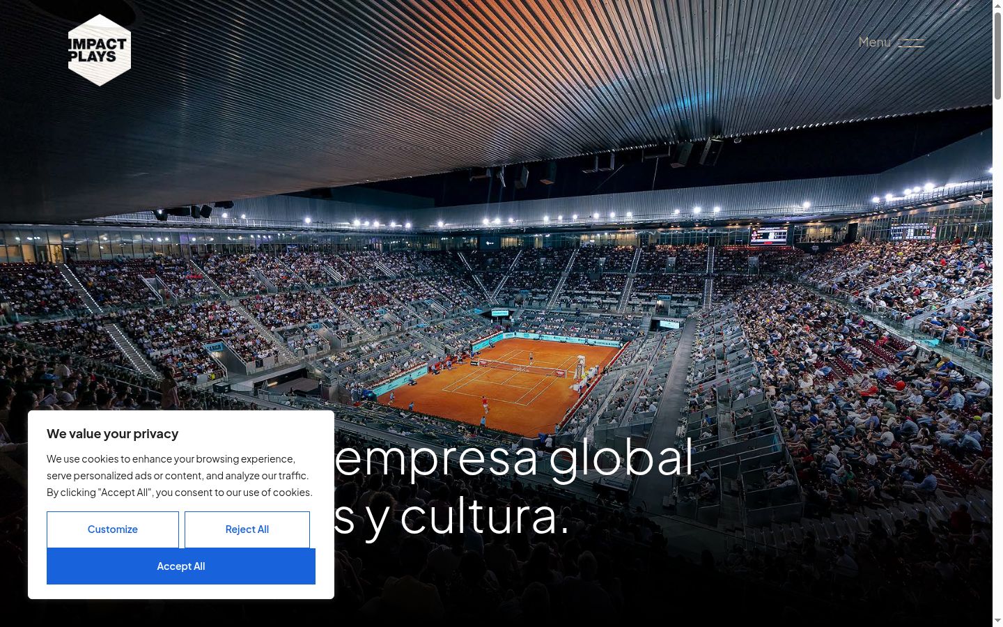 Screenshot del banner di consenso mostrato prima di qualsiasi interazione