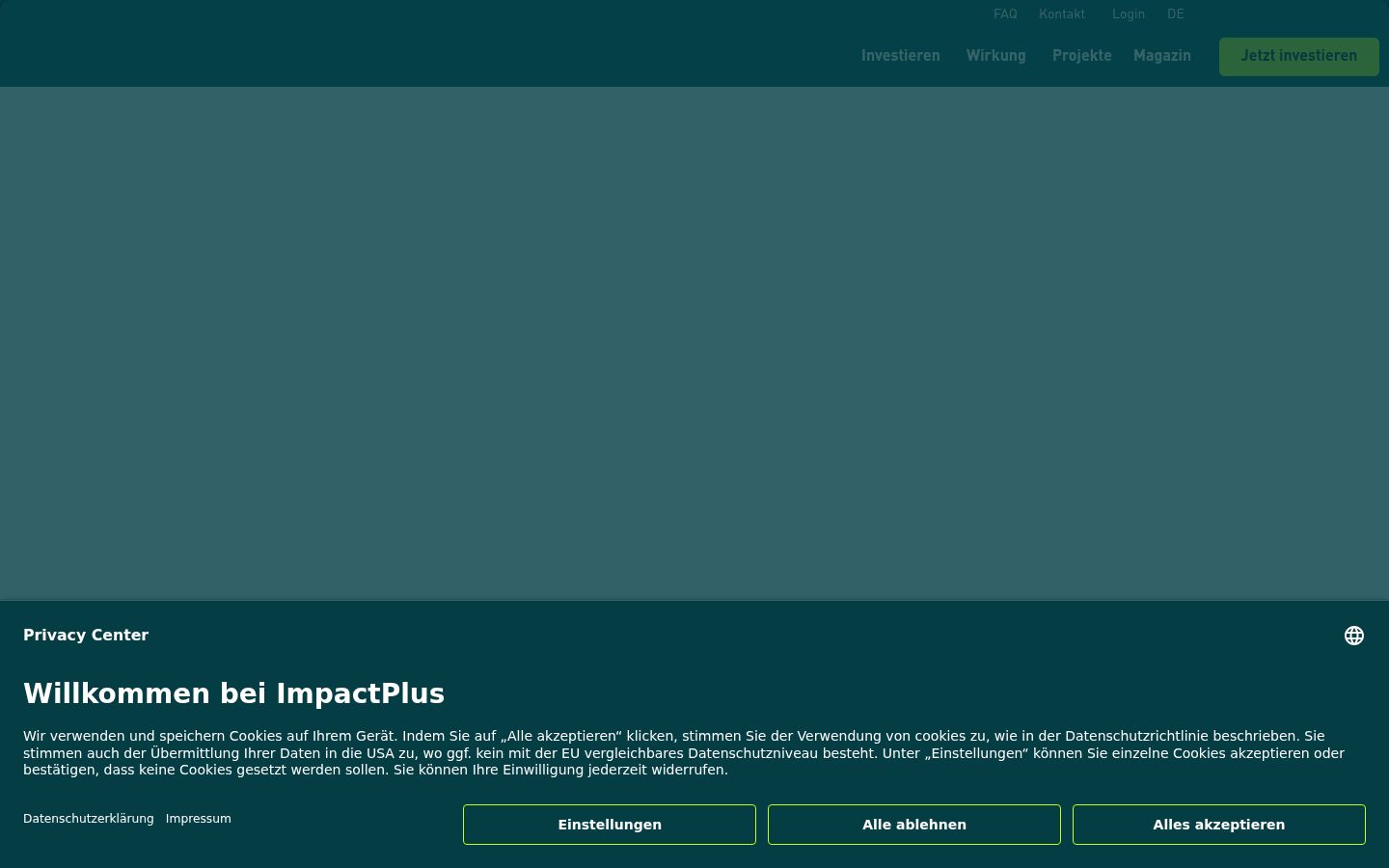 Screenshot del banner di consenso mostrato prima di qualsiasi interazione