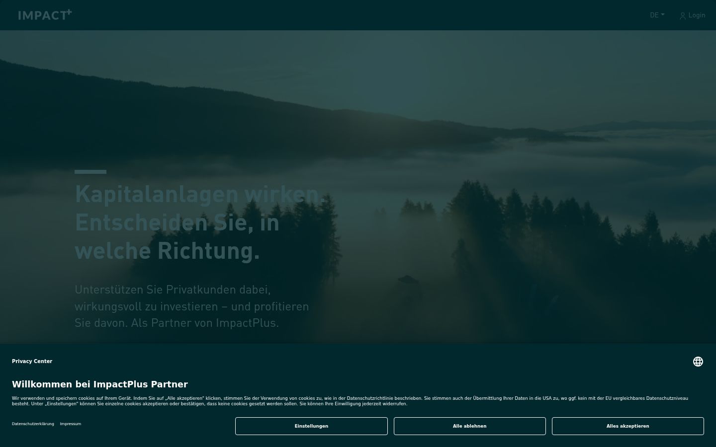 Screenshot del banner di consenso mostrato prima di qualsiasi interazione