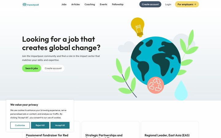 Screenshot of impactpool.org