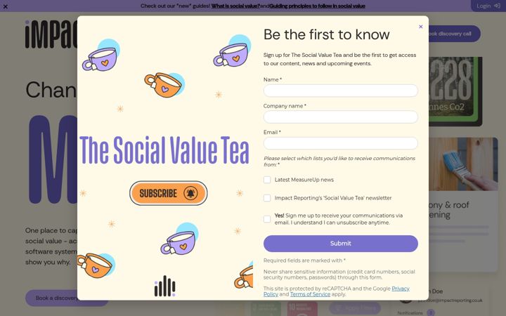 Screenshot of impactreporting.co.uk