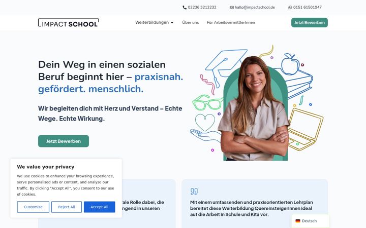 Screenshot of impactschool.de