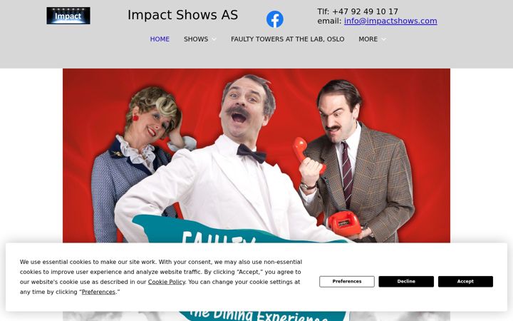 Screenshot of impactshows.com