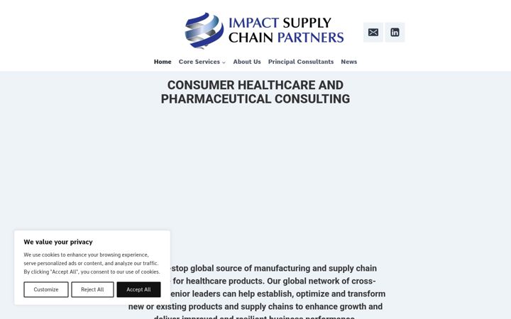 Screenshot of impactsupplychainpartners.com