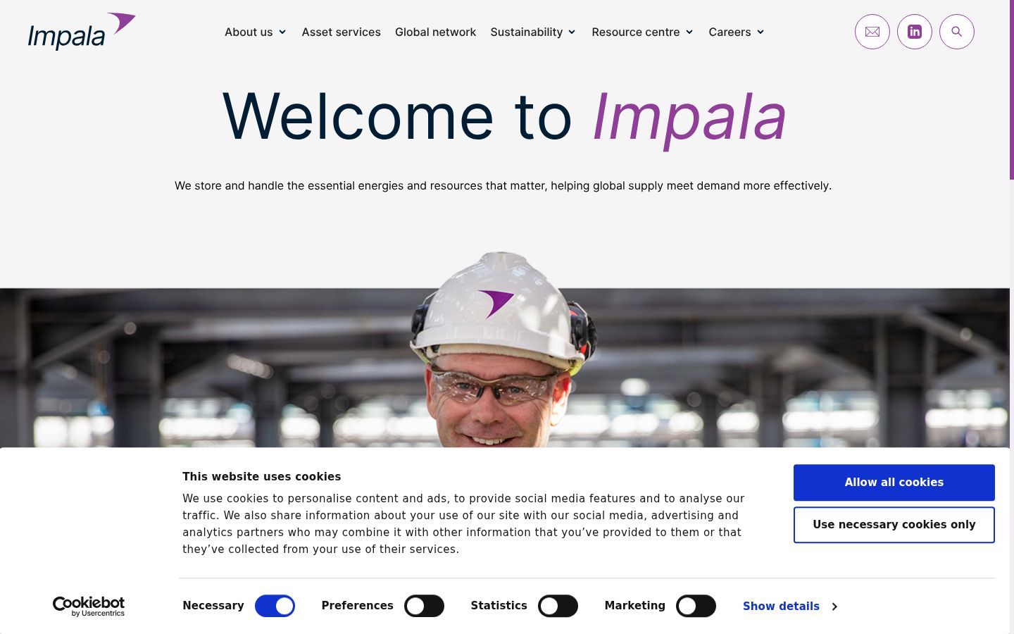 Screenshot del banner di consenso mostrato prima di qualsiasi interazione
