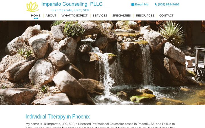 Snímek obrazovky imparatocounseling.com