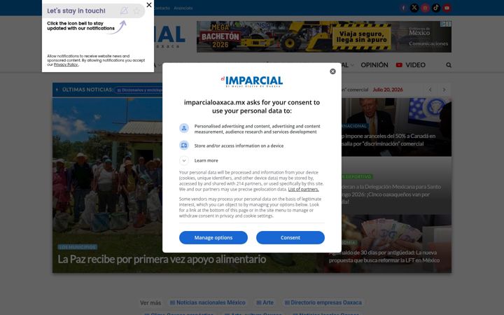 Screenshot of imparcialoaxaca.mx