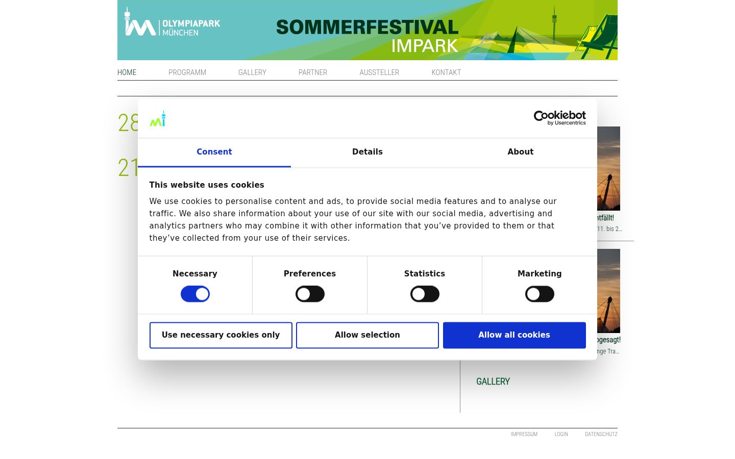 Screenshot del banner di consenso mostrato prima di qualsiasi interazione
